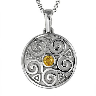 Citrine Swirl Cremation Pendant